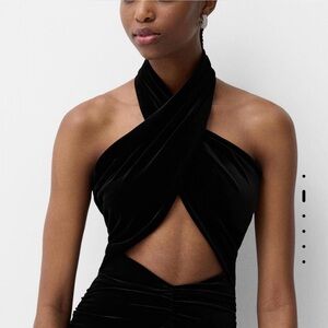 BERSHKA Elegant Black Halte Dress